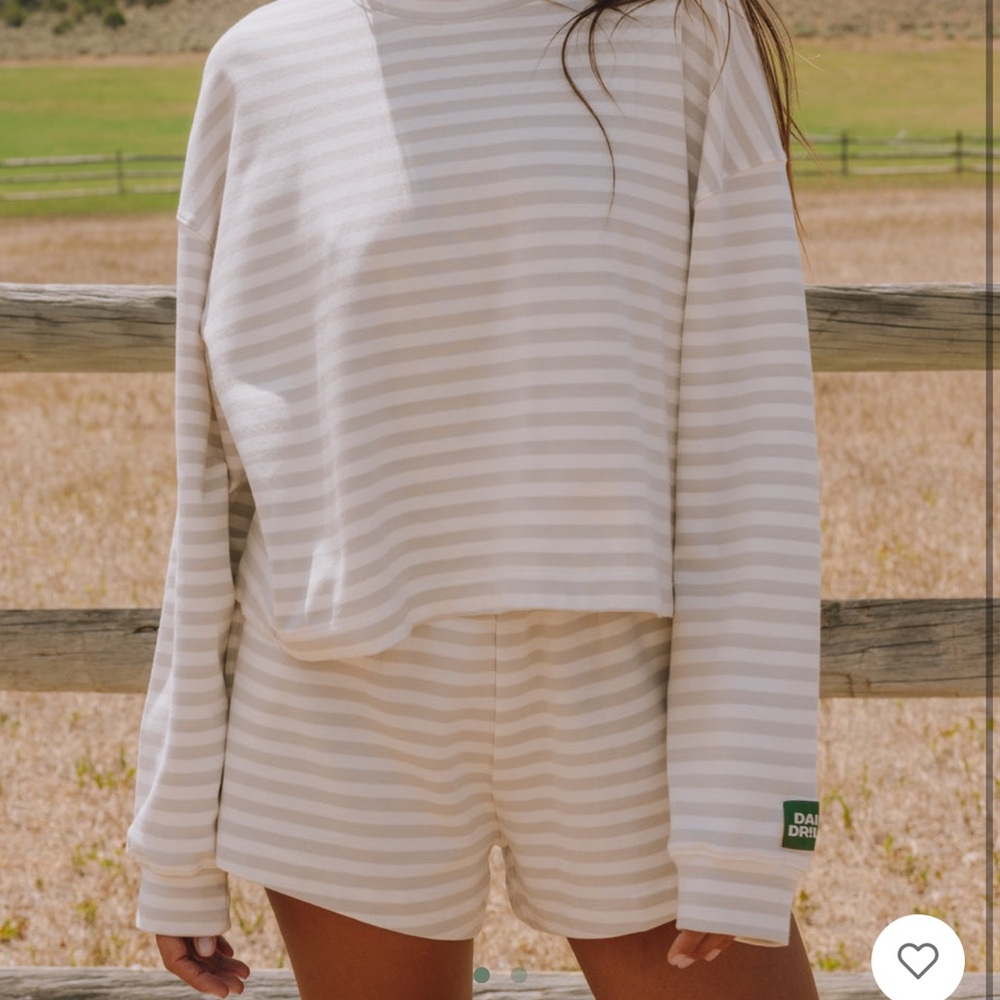 Daily Drills Beige striped cotton long sleeve Aspen Collection